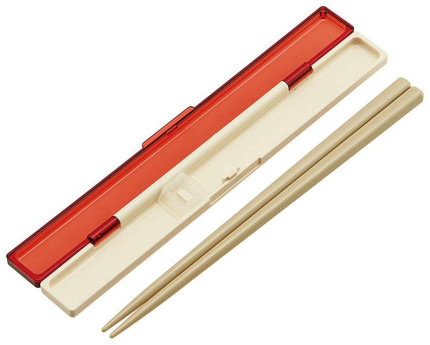 Skater Ultra Slim 18cm Chopsticks and Case Set Orange Red Retro French Made in Japan- Japan Figure Store - #1 Bring To You The Best Japanese Goods