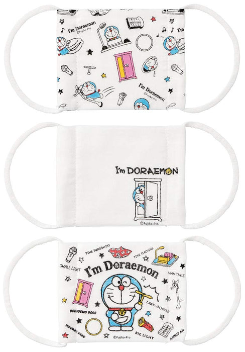 Skater Doraemon Kids 3-10 Years Antibacterial Washable 12-Ply Gauze Mask Pack of 3 12x9cm- Japan Figure Store - #1 Bring To You The Best Japanese Goods