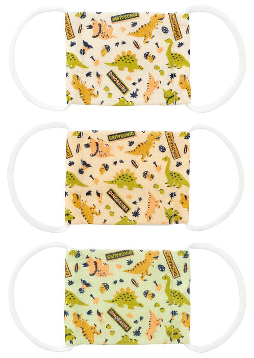 Skater Antibacterial Washable Gauze Mask Pack of 3 for Babies 2-4 Years Dinosaur Design- Japan Figure Store - #1 Bring To You The Best Japanese Goods