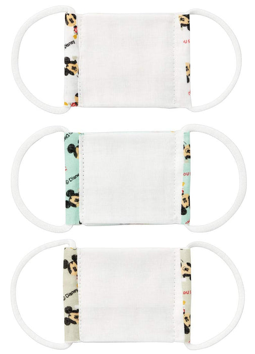 Skater Disney Mickey Mouse Antibacterial Gauze Masks for Babies 2-4 Years Pack of 3- Japan Figure Store - #1 Bring To You The Best Japanese Goods