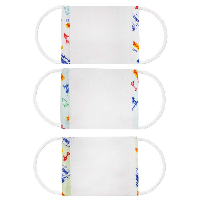 Skater Pack of 3 Antibacterial Washable Gauze Masks for Babies 2-4 Years Plarail 20 8.8x6.5cm- Japan Figure Store - #1 Bring To You The Best Japanese Goods