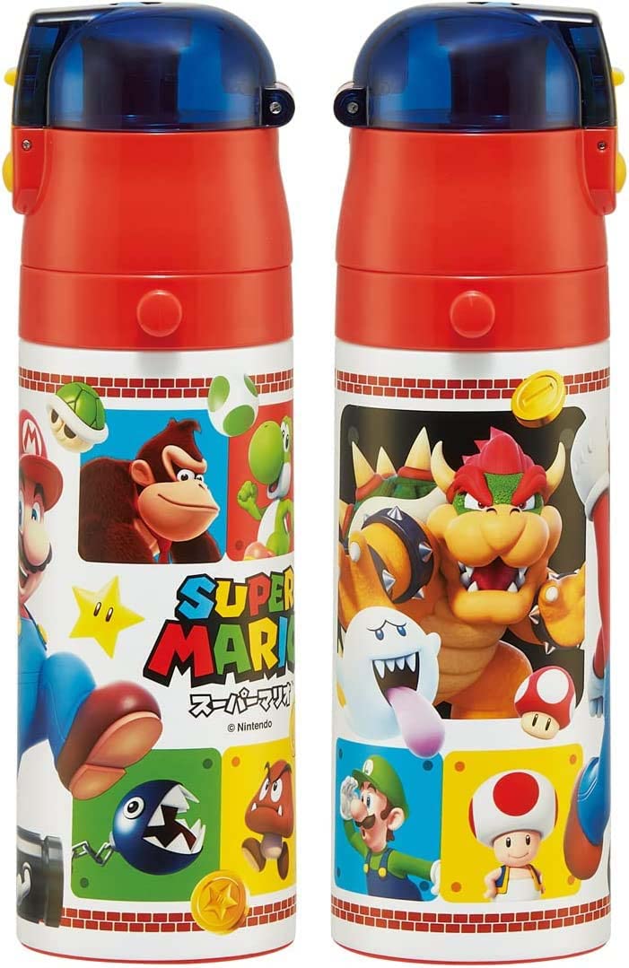 Skater Super Mario 23 Children's 470Ml Stainless Steel Sports Water Bottle- Japan Figure Store - #1 Bring To You The Best Japanese Goods