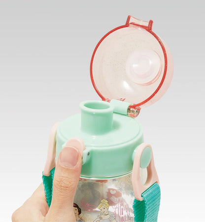 Skater Disney Princess Water Bottle for Kids Girls 480ml One-Push Plastic - Pddr5- Japan Figure Store - #1 Bring To You The Best Japanese Goods