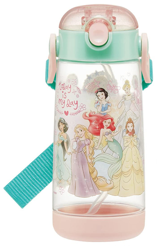 Skater Disney Princess 480ml Kids Water Bottle with Straw Clear - PDSH5- Japan Figure Store - #1 Bring To You The Best Japanese Goods