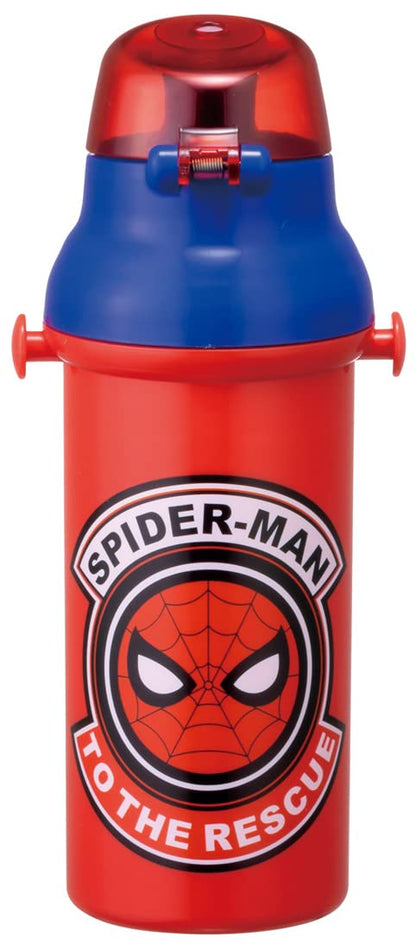 Skater Spiderman Water Bottle for Kids 480ml Antibacterial Plastic Made in Japan- Japan Figure Store - #1 Bring To You The Best Japanese Goods