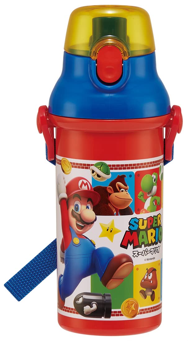 Skater Super Mario Kids 480ml Antibacterial Plastic Water Bottle Made in Japan- Japan Figure Store - #1 Bring To You The Best Japanese Goods