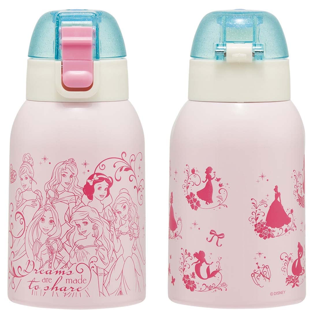 Skater Disney Princess 400ml Water Bottle for Kids with Cover Girls Edition Kstch4-A- Japan Figure Store - #1 Bring To You The Best Japanese Goods