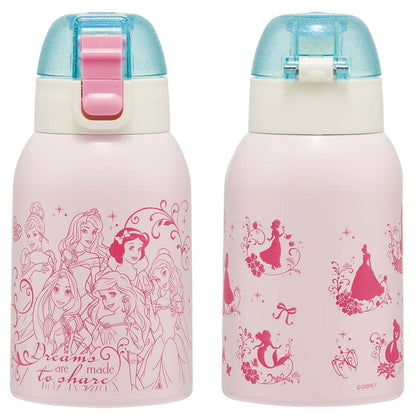 Skater Disney Princess 400ml Water Bottle for Kids with Cover Girls Edition Kstch4-A- Japan Figure Store - #1 Bring To You The Best Japanese Goods