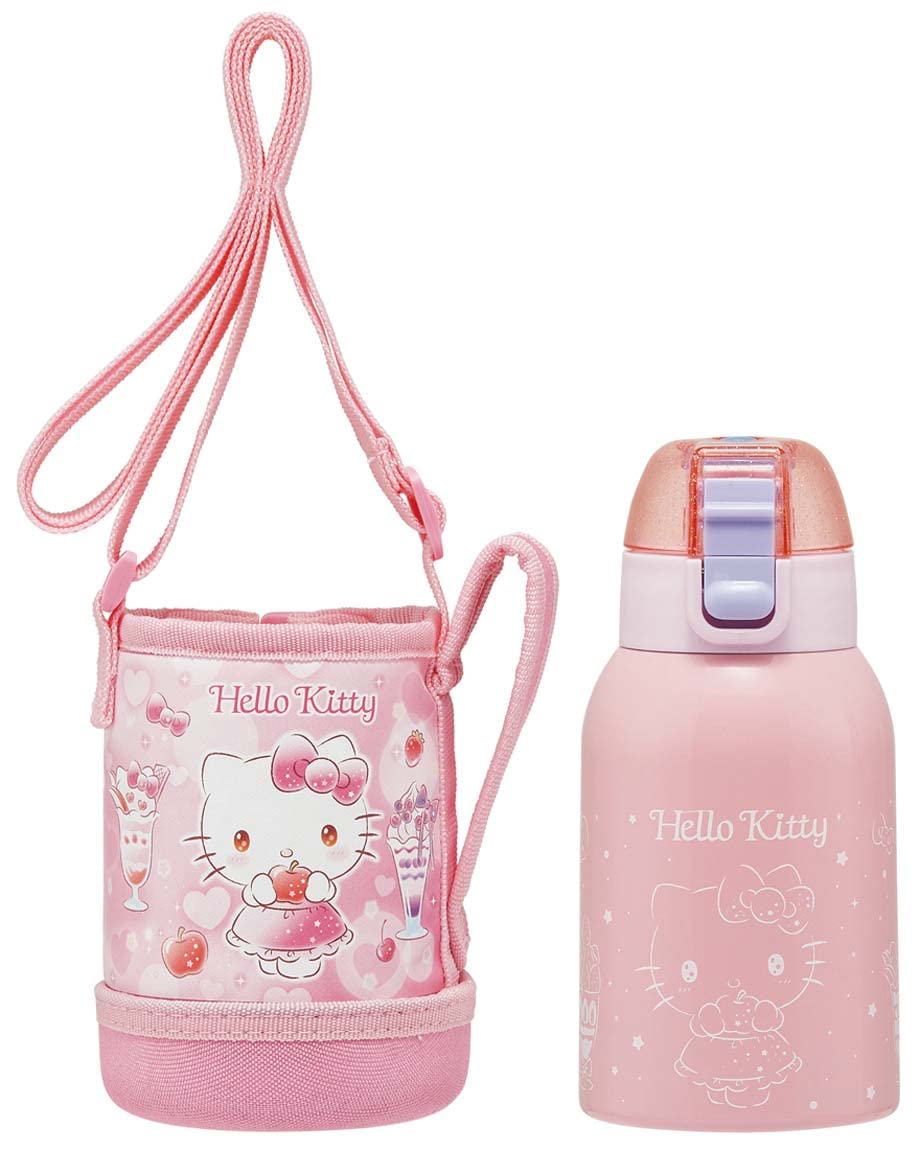 Skater Hello Kitty Sweets Children's 400ml Water Bottle with Cover - Sanrio Kstch4-A- Japan Figure Store - #1 Bring To You The Best Japanese Goods