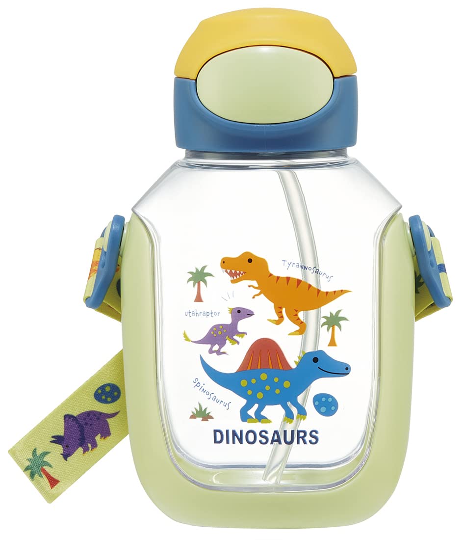 Skater 530ml Kids Water Bottle with Dinosaur Picture & Push Straw for Girls- Japan Figure Store - #1 Bring To You The Best Japanese Goods