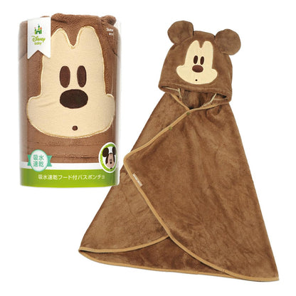 Skater Mickey Mouse Quick-Drying Bath Poncho Hooded 108cm x 92cm Disney BPO1-A- Japan Figure Store - #1 Bring To You The Best Japanese Goods