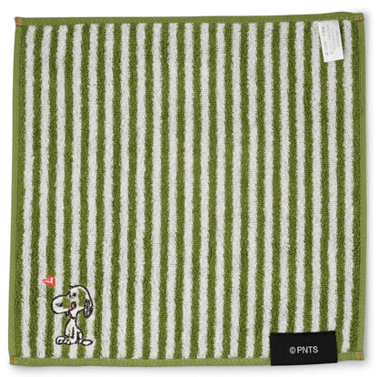 NISHIKAWA - Snoopy Mini Towel Stripe Green- Japan Figure Store - #1 Bring To You The Best Japanese Goods