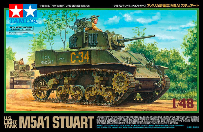 Tamiya 1/48 Modèle de char léger M5A1 Stuart 32606