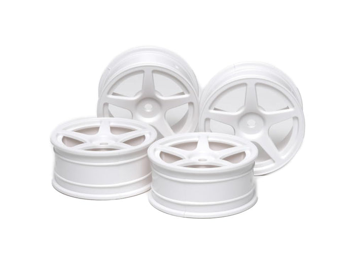Tamiya Hop-Up Options Medium Narrow 5 Spoke Wheels White- Japan Figure Store - #1 Bring To You The Best Japanese Goods