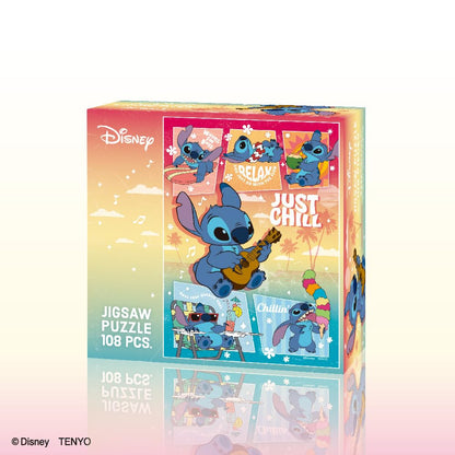 Tenyo 108-Piece Disney Stitch Jigsaw Puzzle 18.2x25.7cm with Glue & Tools