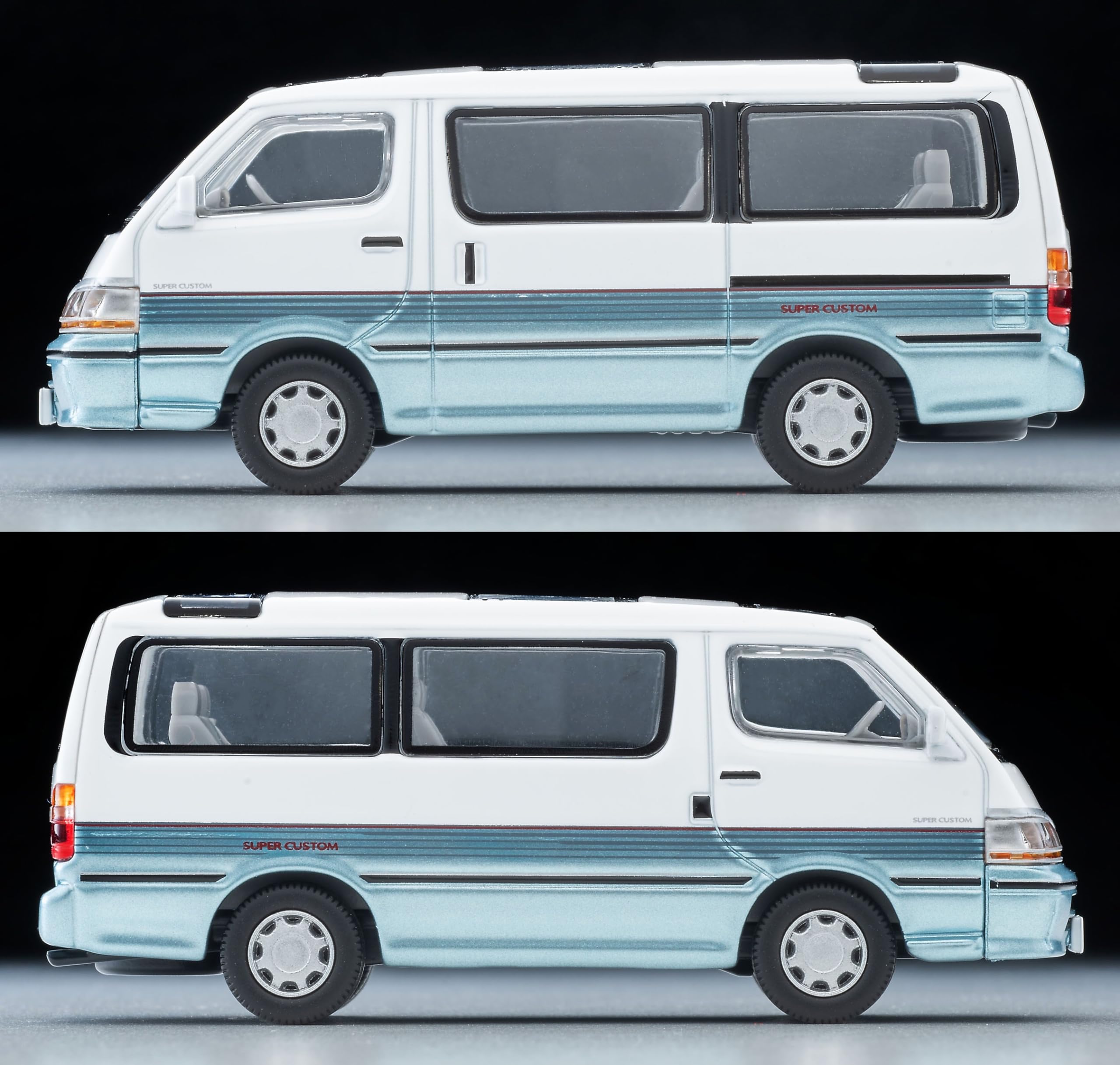 Tomytec 1/64 Toyota Hiace Wagon 1990 Model - White/Light Blue | Limited Vintage- Japan Figure Store - #1 Bring To You The Best Japanese Goods