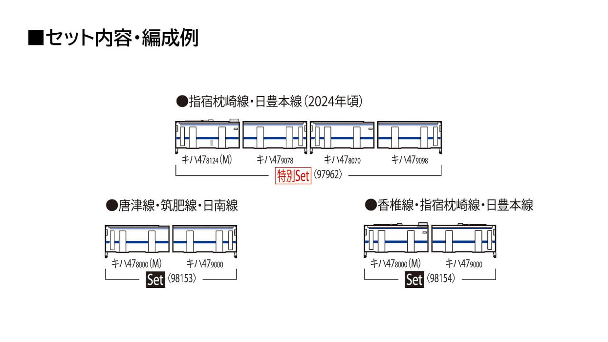 Tomytec Tomix N Gauge Kiha 47 8000 Series Kyushu Diesel Car Set- Japan Figure Store - #1 Bring To You The Best Japanese Goods