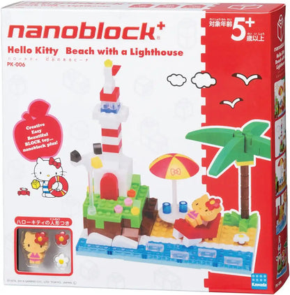 KAWADA Pk-006 Nanoblock Plus Sanrio Hello Kitty Beach With A Lighthouse- Japan Figure Store - #1 Bring To You The Best Japanese Goods
