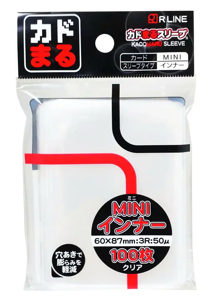 R Line Rounded Corner Sleeve Mini Inner Black 100Sleeves Pack- Japan Figure Store - #1 Bring To You The Best Japanese Goods