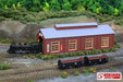 Rokuhan Z Gauge S051-1 Wooden Locomotive Shed Dark Brown