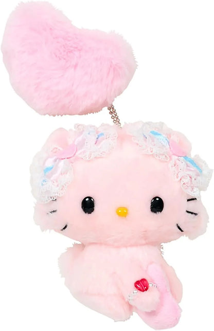 Sanrio Mascot Holder Heisei Urare Character Fluffy Heart Jewel Pet - Pink
 - 4550337199213