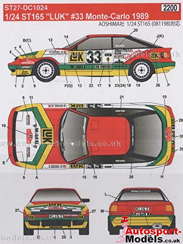 Studio27 St27 Dc1024 St165 Celica Gt-Four Luk 33 Monte Carlo For Aoshima 1/24 Pvc Car Decal- Japan Figure Store - #1 Bring To You The Best Japanese Goods