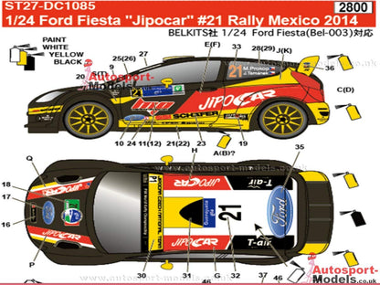 Studio27 Ford Fiesta Jipocar 21 Rally Mexico 2014 1/24 Japanese Model Scale Car Decal- Japan Figure Store - #1 Bring To You The Best Japanese Goods