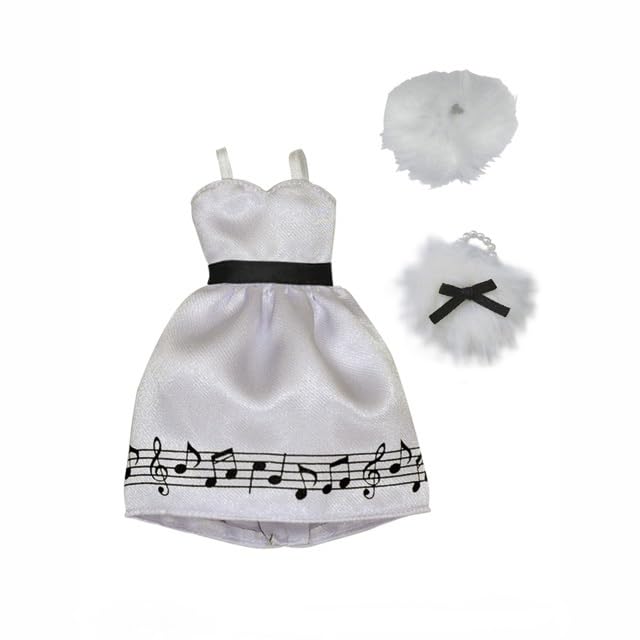 Azone Intl 21cm Musical Note Lolita Dress Set White- Japan Figure Store - #1 Bring To You The Best Japanese Goods