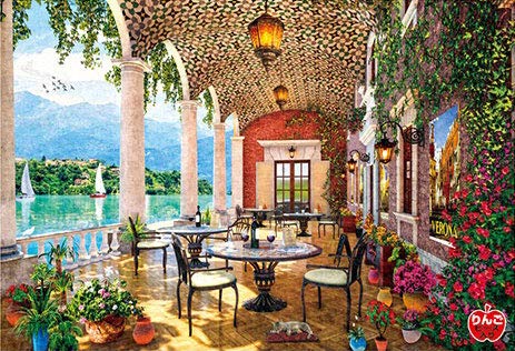 300 Piece Jigsaw Puzzle Lakeside Cafe Terrace (26X38Cm)- Japan Figure Store - #1 Bring To You The Best Japanese Goods