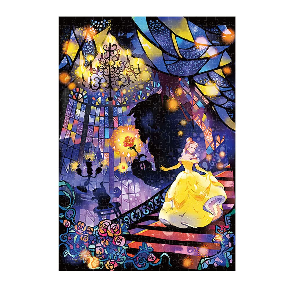 Tenyo 500pc Jigsaw Puzzle Disney Two Hearts Beauty Beast Gyutto Series Stained Art 25x36cm- Japan Figure Store - #1 Bring To You The Best Japanese Goods