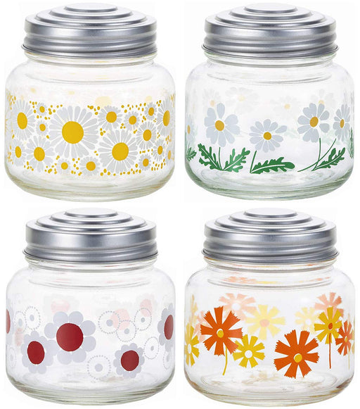 Aderia Retro Storage Container Bonbon Holder (Mini) 375Ml 4 Patterns Assorted Set Japan- Japan Figure Store - #1 Bring To You The Best Japanese Goods