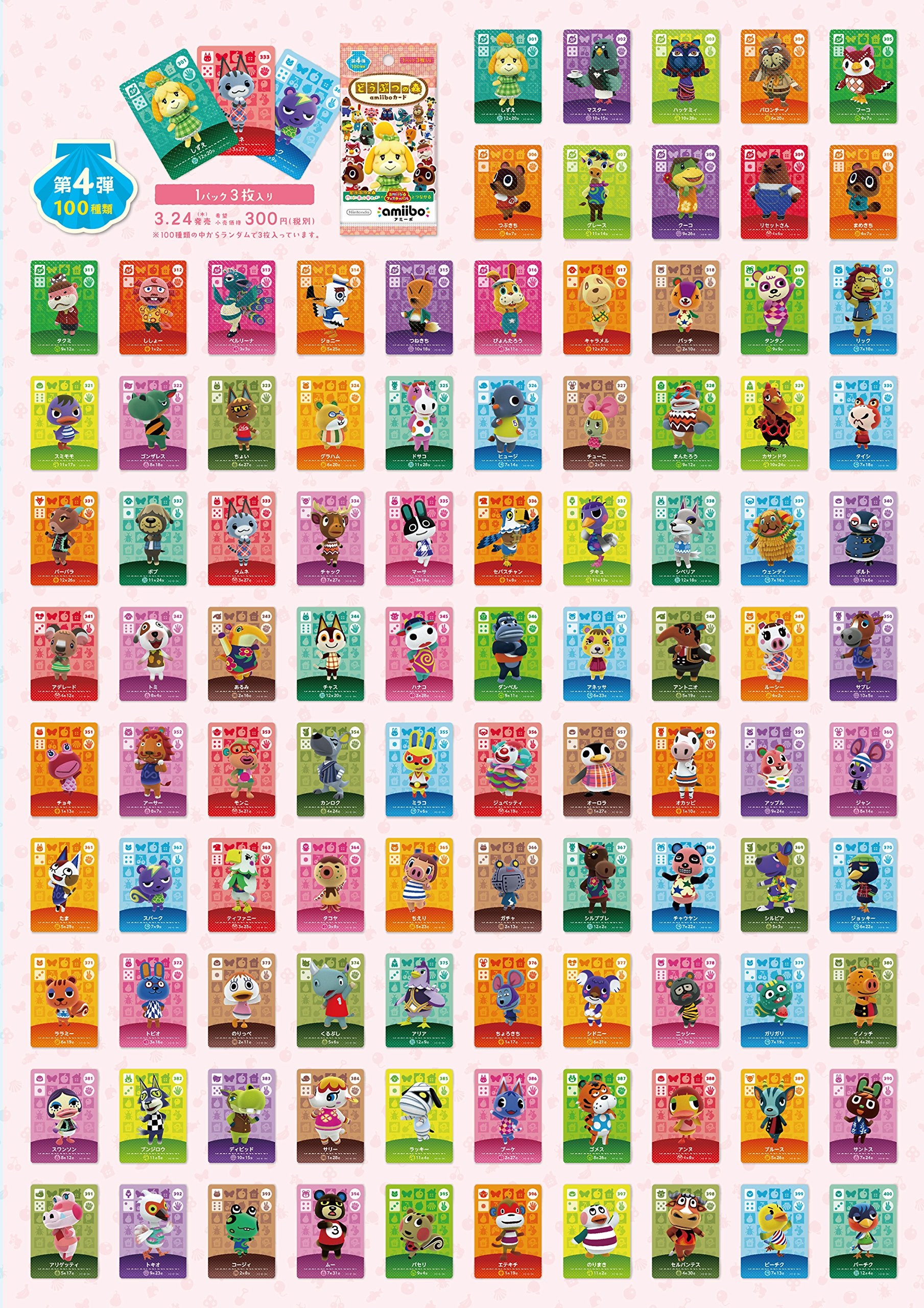 Nintendo Animal Crossing Amiibo Card 4Th Japan - 50 Packs In 1 Box- Japan Figure Store - #1 Bring To You The Best Japanese Goods