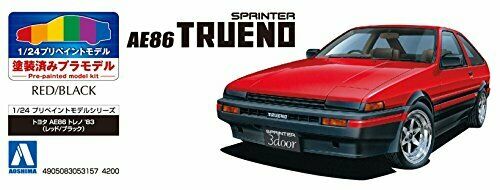 Aoshima 1/24 Toyota Ae86 Trueno '83 Red/black Plastic Model Kit