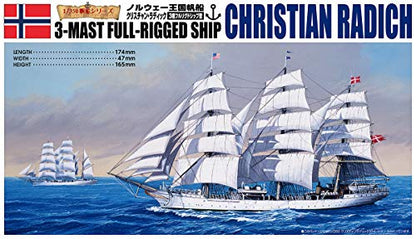 Aoshima 1/350 Scale Sailing Ship Christian Radich Plastic Model Kit