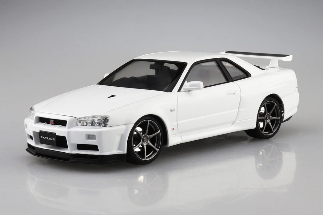 Aoshima Bunka Kyozai 1/24 Pre-Paint Model Series Nissan Bnr34 Skyline Gt-R V・Spec Ii 2000 White Plastic Model 03-B- Japan Figure Store - #1 Bring To You The Best Japanese Goods