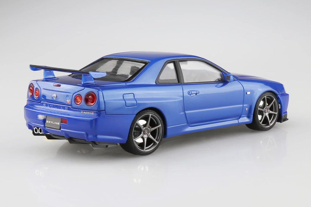 Aoshima 1/24 Nissan Bnr34 Skyline Gt-R V Spec Ii '00 Bayside Blue Pre-Painted Plastic Model- Japan Figure Store - #1 Bring To You The Best Japanese Goods