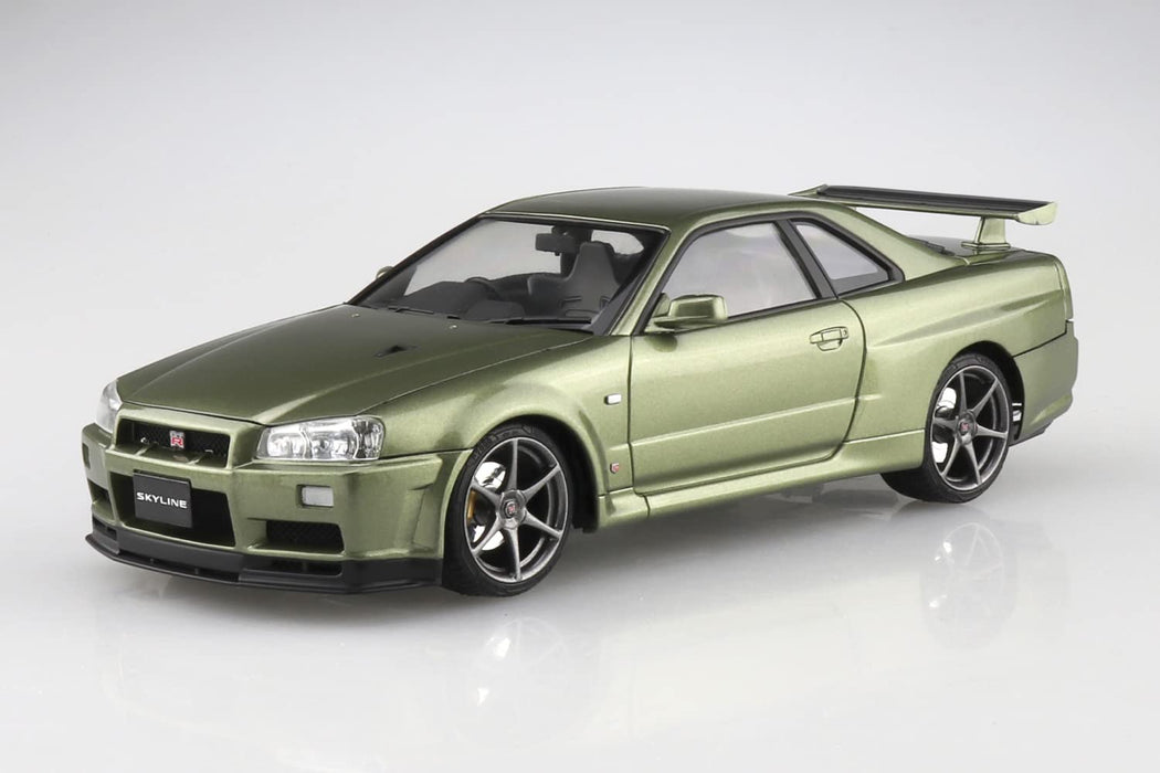 Aoshima 1/24 Nissan Bnr34 Skyline Gt-R V Spec Ii '00 Millennium Jade Pre-Painted Plastic Model- Japan Figure Store - #1 Bring To You The Best Japanese Goods