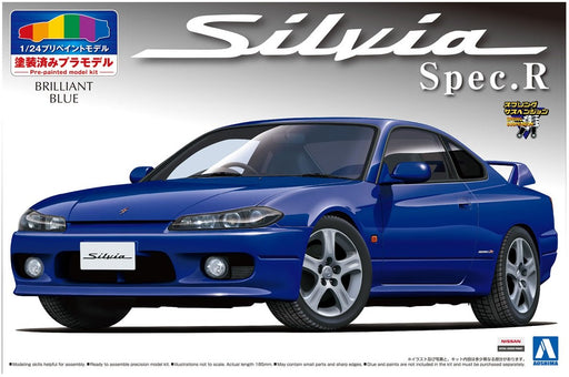 AOSHIMA 08621 S15 Nissan Silvia Spec.R Brilliant Blue 1/24 Scale Kit Pre-Painted Model- Japan Figure Store - #1 Bring To You The Best Japanese Goods