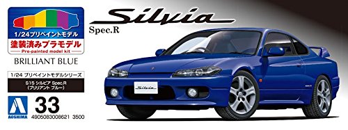 AOSHIMA 08621 S15 Nissan Silvia Spec.R Brilliant Blue 1/24 Scale Kit Pre-Painted Model- Japan Figure Store - #1 Bring To You The Best Japanese Goods