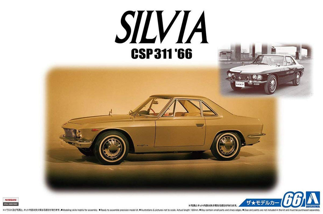 AOSHIMA 55502 The Model Car 66 Nissan Csp311 Silvia 1966 1/24 Scale Kit- Japan Figure Store - #1 Bring To You The Best Japanese Goods