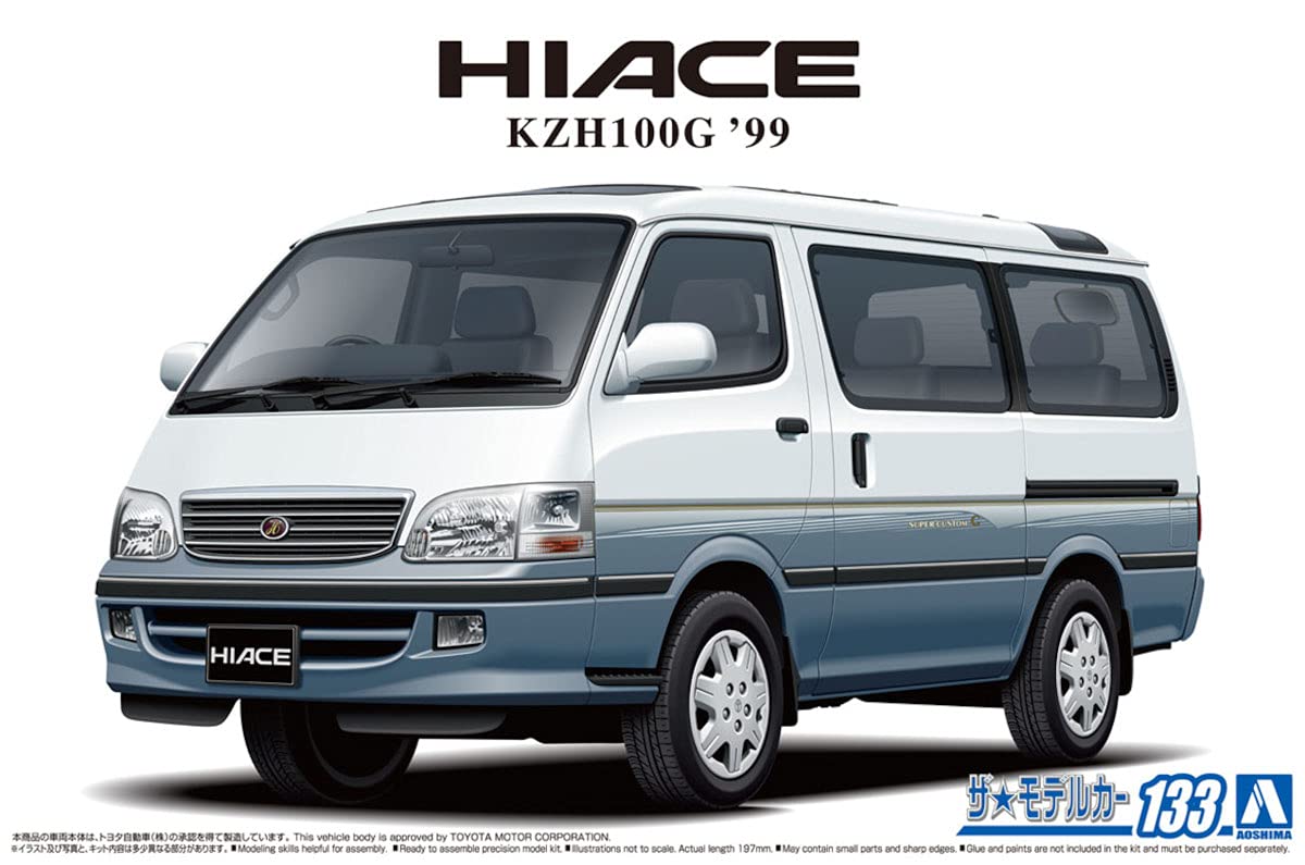 AOSHIMA The Model Car 1/24 Toyota Kzh100G Hiace Super Custom G '99 Plastic Model- Japan Figure Store - #1 Bring To You The Best Japanese Goods