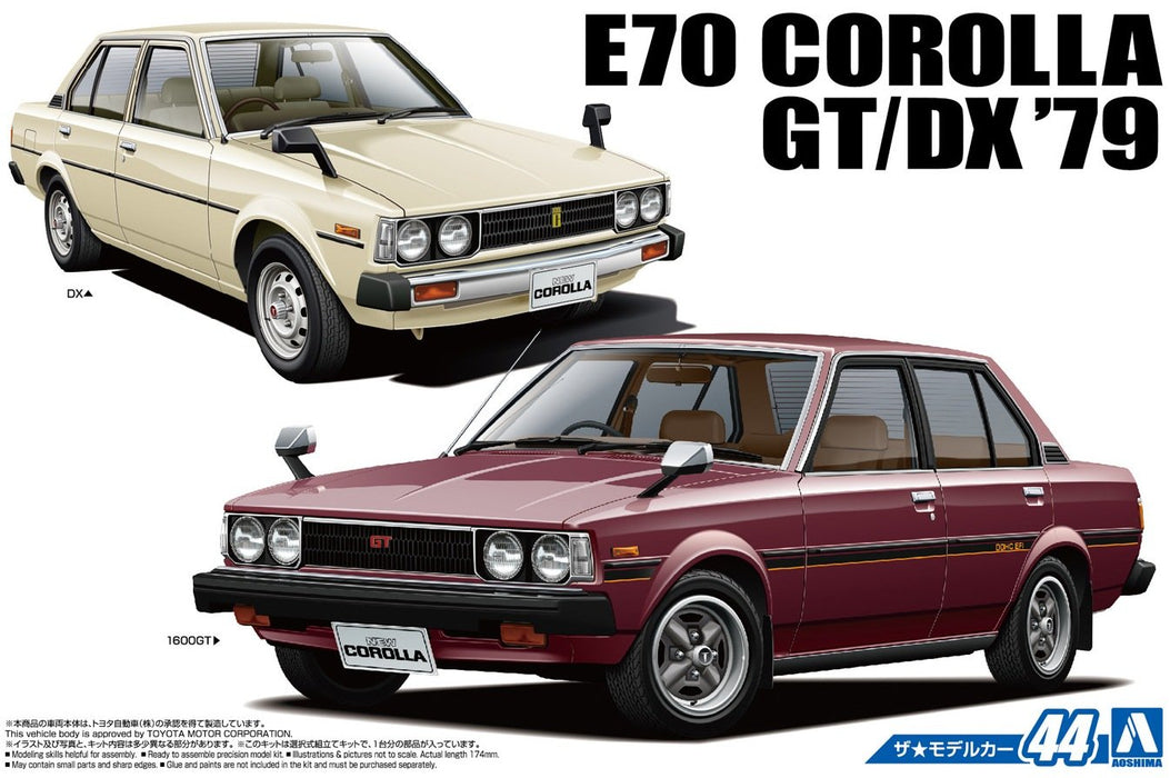 AOSHIMA 53454 The Model Car 44 Toyota E70 Corolla Sedan Gt/Dx 1979 1/24 Scale- Japan Figure Store - #1 Bring To You The Best Japanese Goods
