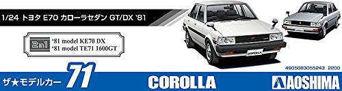Aoshima Bunka Kyozai 1/24 The Model Car Series No.71 Toyota E70 Corolla Sedan Gt/Dx 1981 Plastic Model- Japan Figure Store - #1 Bring To You The Best Japanese Goods