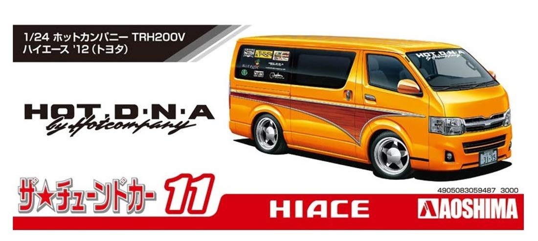 AOSHIMA 59487 Tuned Car No.11 Hot Company Trh200V Hiace '12 Toyota 1/24 Scale Kit- Japan Figure Store - #1 Bring To You The Best Japanese Goods