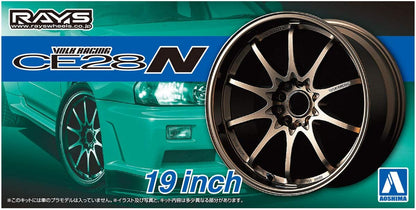 AOSHIMA Tuned Parts 1/24 Volk Racing Ce28N 19 Inch Tire & Wheel Set- Japan Figure Store - #1 Bring To You The Best Japanese Goods