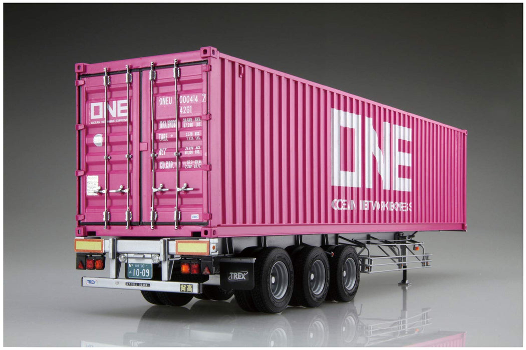 AOSHIMA Heavy Freight 1/32 Nippon Trex Container Semi-Trailer 40 Foot Plastic Model- Japan Figure Store - #1 Bring To You The Best Japanese Goods
