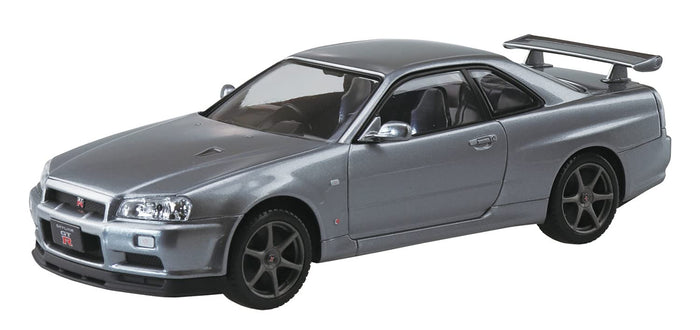 AOSHIMA The Snap Kit No.11-E 1/32 Nissan R34 Skyline Gt-R Nur Sparkling Silver Plastic Model- Japan Figure Store - #1 Bring To You The Best Japanese Goods