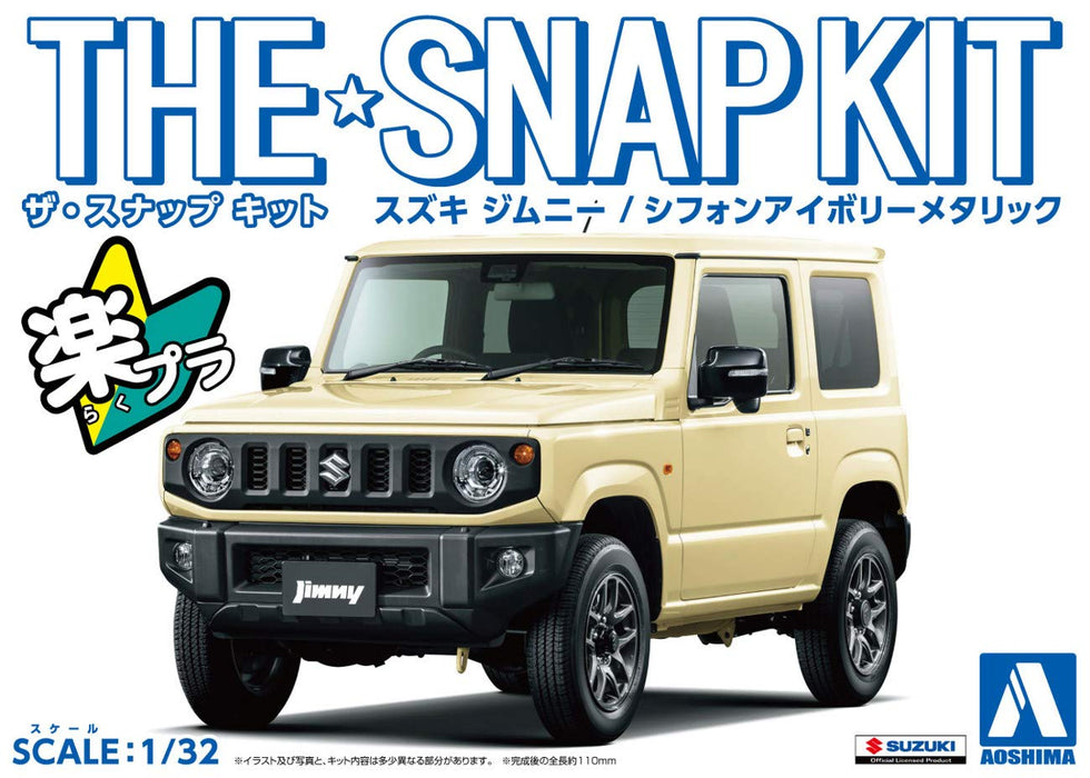 AOSHIMA 57797 08-D Suzuki Jimny Chiffon Ivory Metallic 1/32 Scale Pre-Painted Snap-Fit Kit- Japan Figure Store - #1 Bring To You The Best Japanese Goods