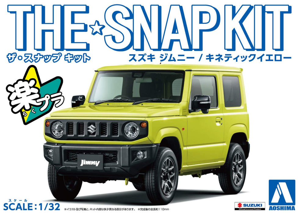 AOSHIMA 57766 08-A Suzuki Jimny Kinetic Yellow 1/32 Scale Pre-Painted Snap-Fit Kit- Japan Figure Store - #1 Bring To You The Best Japanese Goods
