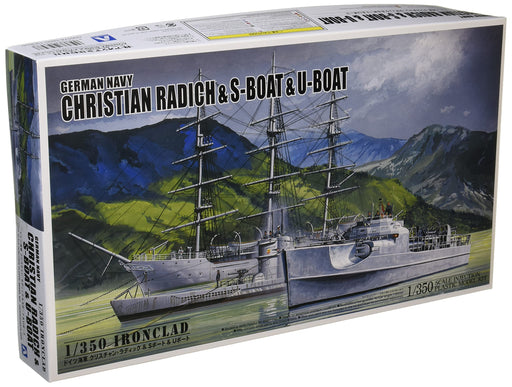 AOSHIMA Ironclad 56578 Christian Radich & S-Boat & U-Boat 1/350 Scale Kit- Japan Figure Store - #1 Bring To You The Best Japanese Goods